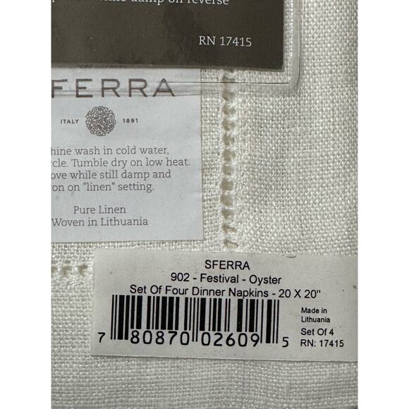 Festival Set Of Four Dinner Napkins 20 x 20 Oyster - Picture 8 of 11
